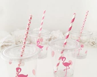 Flamingo Party Cups - Flamingo Bachelorette - Flamingo Birthday Favors - Tropical Party Cups - Lets Flamingle Treat Cups - Luau Summer Party