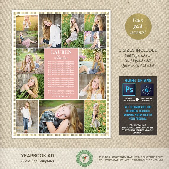 Senior Yearbook Ad Templates Dedication Tribute Graduation