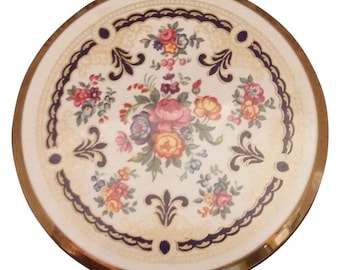Vintage Floral Stratton Powder Compact