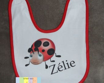 Personalized bib with the name of child, birth gift idea