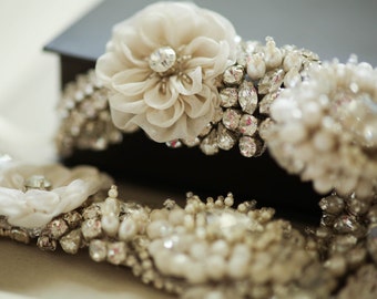 Wedding statement necklace, Bridal necklace - Roma (Made to Order)