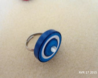 Quilling set earrings and blue ring