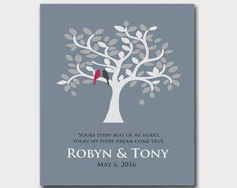 1st First Anniversary Gift - Paper - Engagement Gift - Wedding Gift - Gift for Couples - Any Color Available