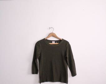 Olive Green Striped Thermal Shirt