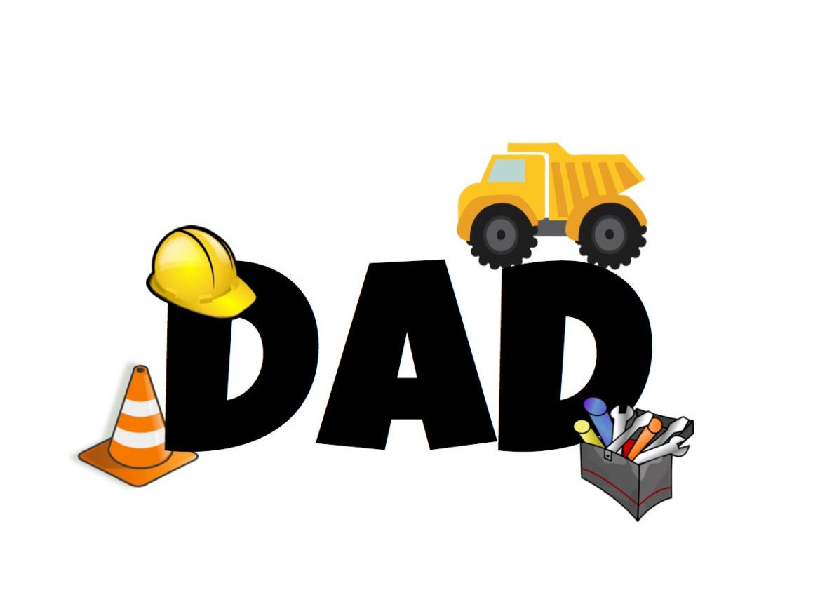 Download Construction Party Crew Dad Font and Back Decal
