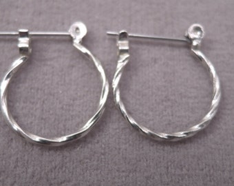 Twisted Sterling Silver Hoops 1980s