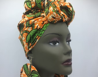 African Head Wrap - African Scarf - African Turban - African Wrap - Ankara Head Wrap - Scarf - Wax Turban - Head Tie - African Headdress