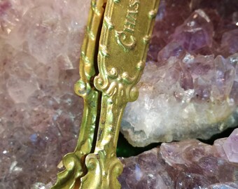 Vintage, chase, sugar tongs, Sugar tong, gold, gold color, VH14,
