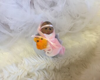 Cute hand sculpted baby girl,Easter Baby in eggshell,worldwide shipping!!