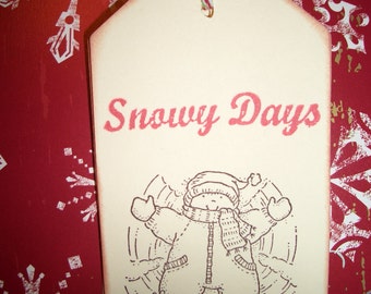 Christmas Gift Tags - Snow Angels - Snowy Days - Set of Six