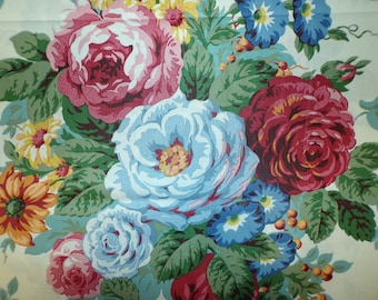 Floral Cotton Upholstery Fabric Screen Print Preshrunk CR #10