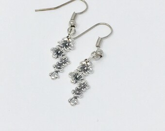 Sterling silver floral earrings