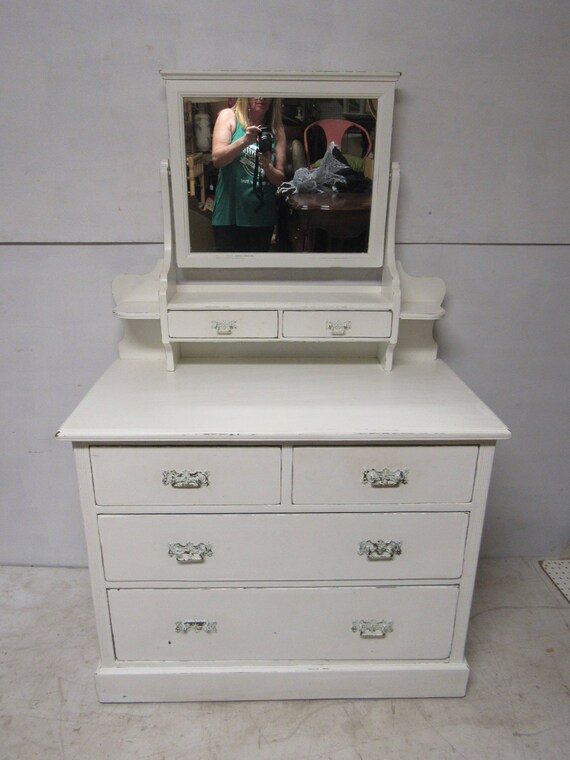 Shabby Chic white dresser with mirror