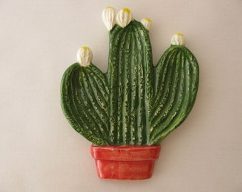 Green Cactus Teabag Holder, Spoon Rest or Trinket Dish