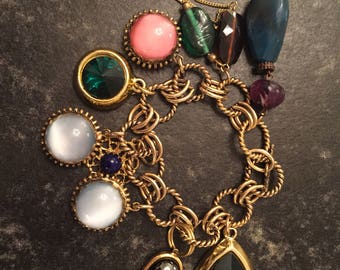Costume Gemstone charm bracelet.