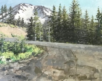 The Road to Mt. Shasta original oil painting by Andrew Daniel