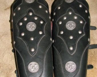 Black Leather Greaves
