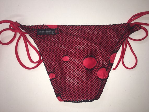35%OFFSALE *** MissManeater RIOTGIRL thin strap tie side hipster boutique bikini pant *** SUPERLOW rise!