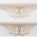 Wood Wall Shelves Pair 3D Bow Apron Off White Hand Painted Waxed Cottage Farmhouse Vintage Decor