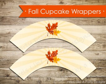 Fall Festival Cupcake Wrappers- Instant Download