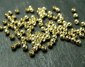 20pcs Gold Filled Plain Bead 2mm