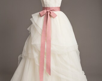 Dusty Rose Wedding Sash - 2" - Romantic Luxe Grosgrain Ribbon Sash - Wedding Belt, Bridal Sash, Bridal Belt - Wedding Dress Sash