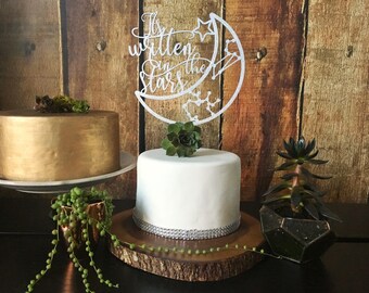 It's Written in the Stars Custom Wedding Cake Topper, Zodiac Sign Cake Topper, Wedding Cake Toppers, Zodiac Sign