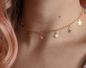 Star Choker, Jewelry, Coachella, Festival Jewelry, Festival Choker, Boho, EDM, Rave, EDC, Constellation, Star Pendant, Star Necklace