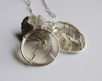 Real Black Widow Necklace - Sterling Silver spider - OOAK - Handmade Man eater Sample Sale