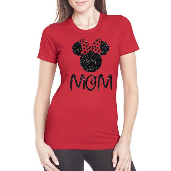 Glitter Minnie Mouse MOM Shirt Red Minnie Shirt // Adult