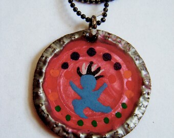 Princess original painting Bottlecap Pendant Necklace