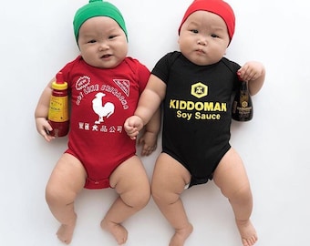 Twins Matching Outfits Sriracha And Soy Sauce Baby Outfits