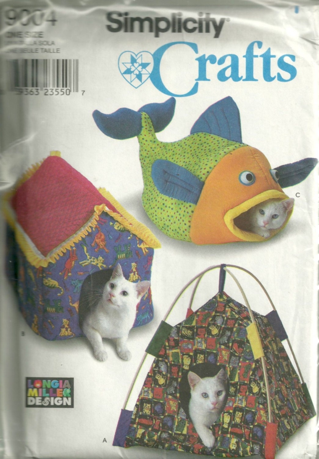 Einfachheit 9004 Katze Bett Nähen Muster 3 Designs Zelt Bett Haus und Fisch Bett Tier Schnittmuster ungeschnitten Longia Miller Einfachheit 9004 Katze Bett Nähen Muster 3 Designs Zelt Bett Haus und Fisch Bett Tier Schnittmuster ungeschnitten Longia Miller