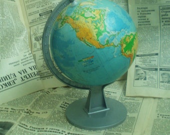 Vintage Small Globe -Small World Globe -Old Globe -Vintage World Globe -Desk Globe -5.5" Globe - World Map -Retro Small Globe -Collectable
