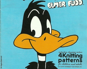 Knitting Patterns, Daffy Duck and Elmer Fudd, Patons #553, Children and Adult sizes, English and French Instructions