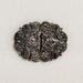 Antique filigree belt buckle, ornate metal clasp style buckle in silver tone metal