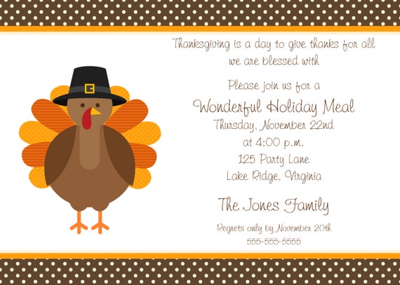 Items similar to Printable Thanksgiving Dinner Party Invitation on Etsy