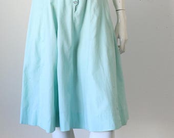 Vintage 50's Sleeveless Mint Green Sleeveless Dress with Rhinestone Buttons