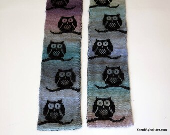 Knitting Pattern - Parliament of Owls Scarf