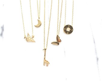Minimalist Necklace, Charm Necklace, Minimal Necklace, Dainty Necklace, Layered Necklace, Delicate Necklace, Gift for Her Birthday ADEBAB