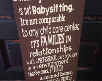 Family Child Care, daycare, wooden sign