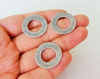 20 Pcs Antique Silver 25 mm Round Disc -25 Gauge - No Hole