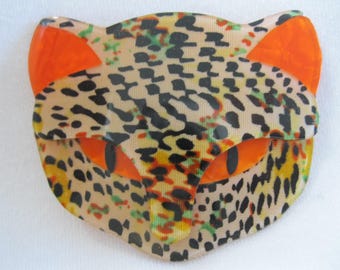 BacchusThe Cat Head Pin By French Designer Lea Stein