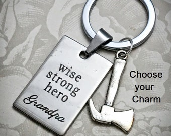 Grandpa Keychain, GK, Grandfather Key Chain, Gift for Grandpa, Grandpa Gifts, Gift Ideas for Grandpa, Papaw Keychain, Grandpa Gift