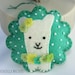 Embroidered Wool Felt Llama Ornament