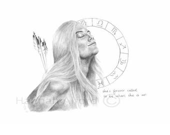 Sagittarius Zodiac Boho Art