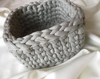 Gehäkelter Korb, Körbchen aus Textilgarn , Handarbeit, Geschenk zum Muttertag, Geburtstag, Aufbewahrung