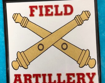 Field Artillery Crossed Cannons Vinyl Decal Sticker Military