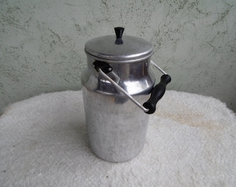 Vintage Aluminum Milk Can - Kitchenalia - Enamelware - Home Decor