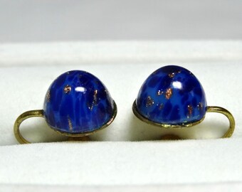 Faux Lapis Lazuli Screw back earrings Apparel & Accessories Jewelry Vintage Jewelry Earrings Screw Back Earrings